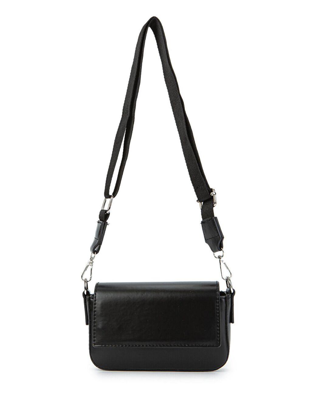 Suni Deri Mini Baget India Kadın Çapraz Çanta Siyah-2