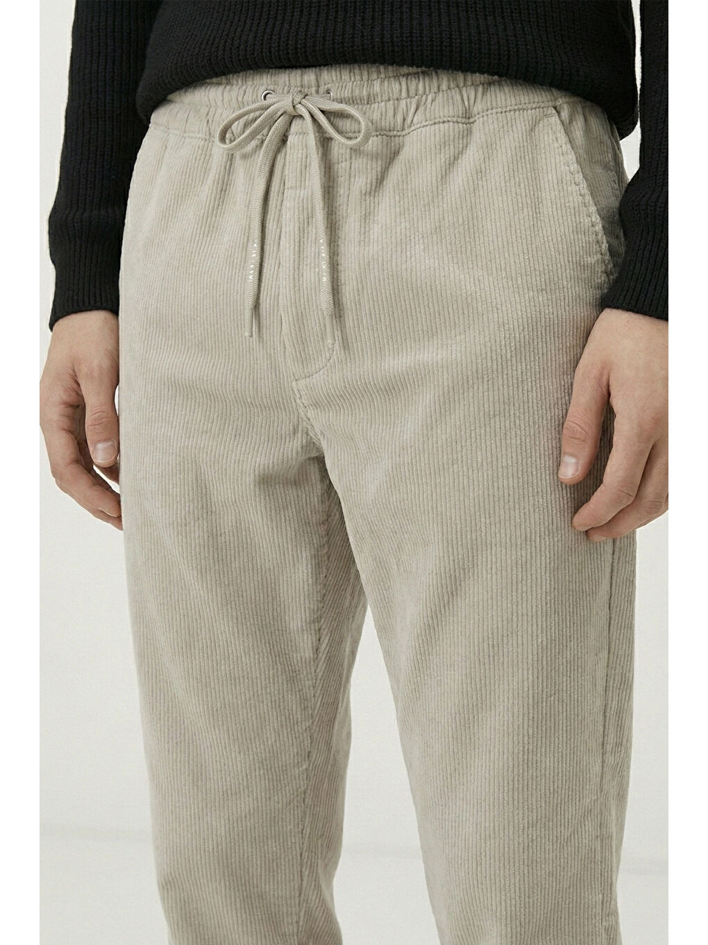 Beyaz Giotelli Kemik Dokuma Kumaş Normal Bel Standart Boy Erkek Pantolon-3