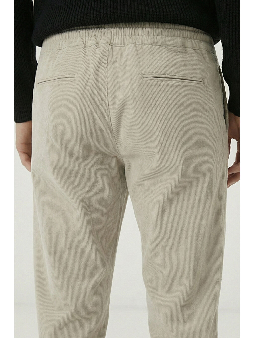 Beyaz Giotelli Kemik Dokuma Kumaş Normal Bel Standart Boy Erkek Pantolon-4