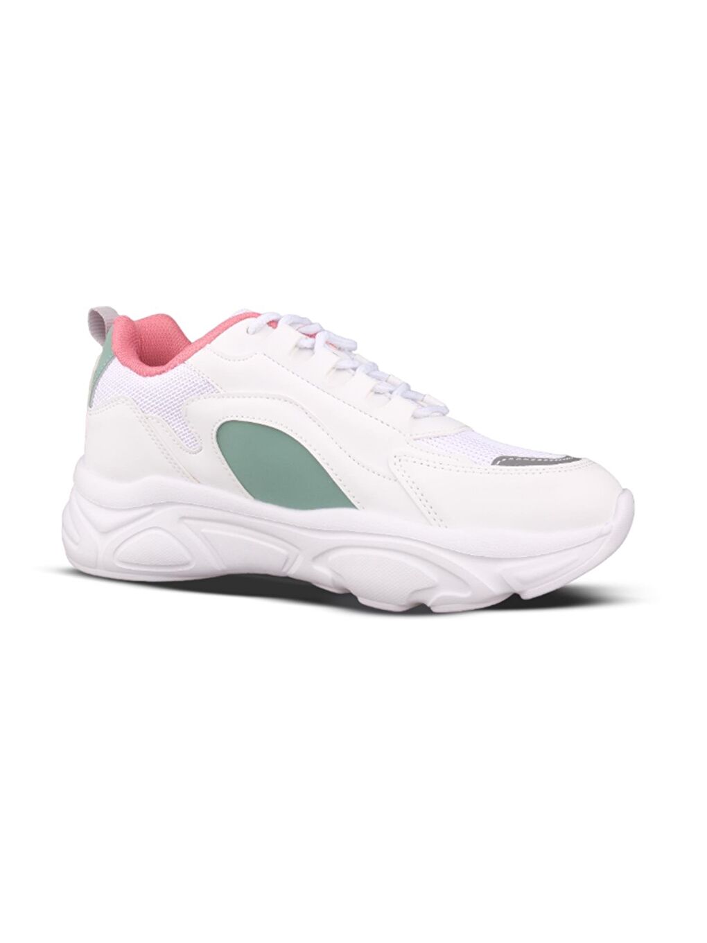 Kadın Yürüyüş Ayakkabısı - Beyaz-Yeşil, Konforlu-2