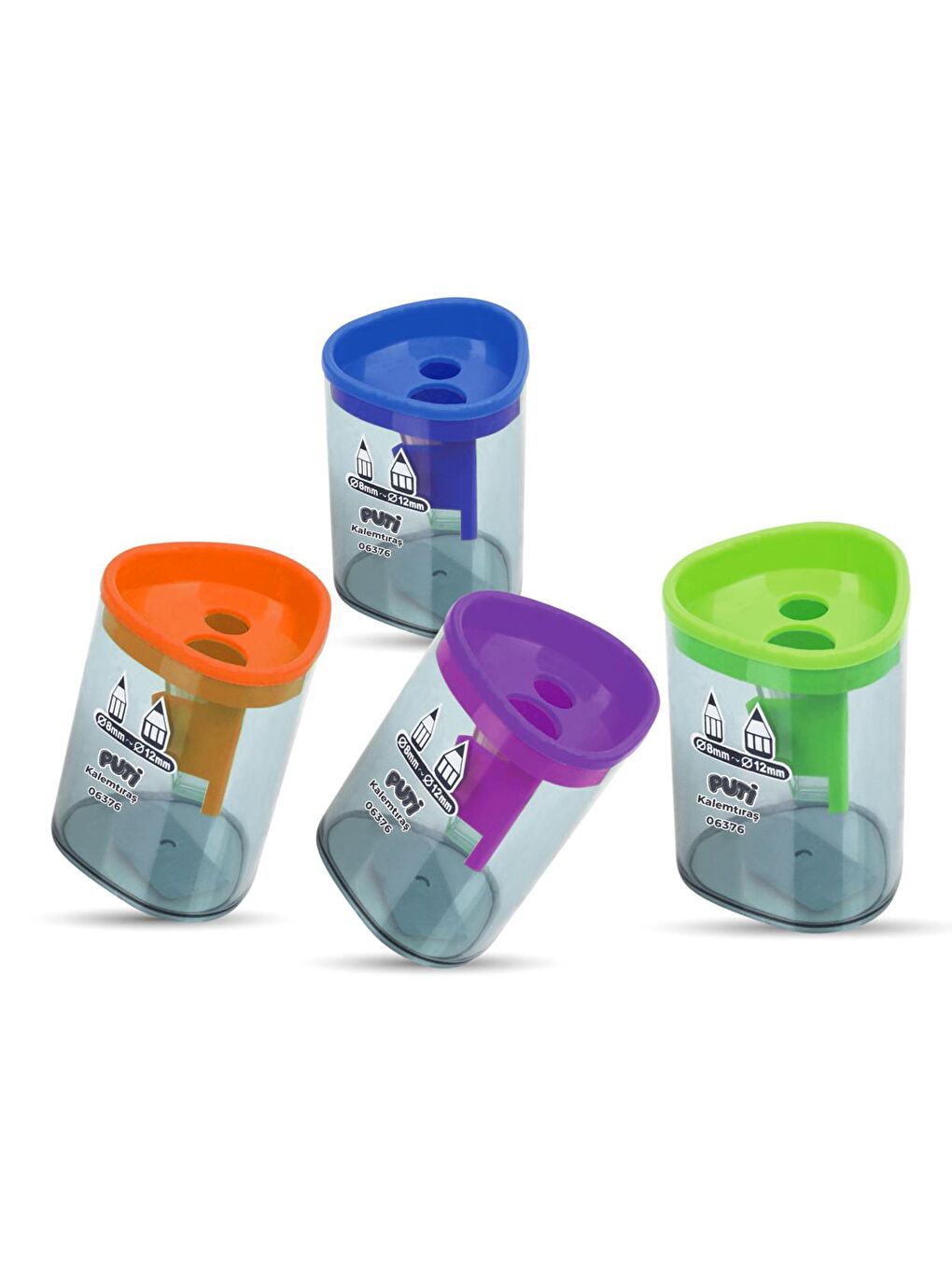 Çift Bıçaklı Hazneli Plastik Kalemtıraş 1 Adet (KOD : 06376)