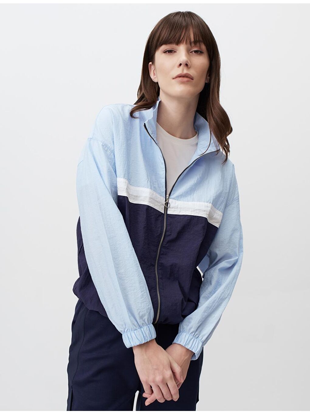 Lacivert Uzun Kollu Balıkçı Yaka Ceket-2