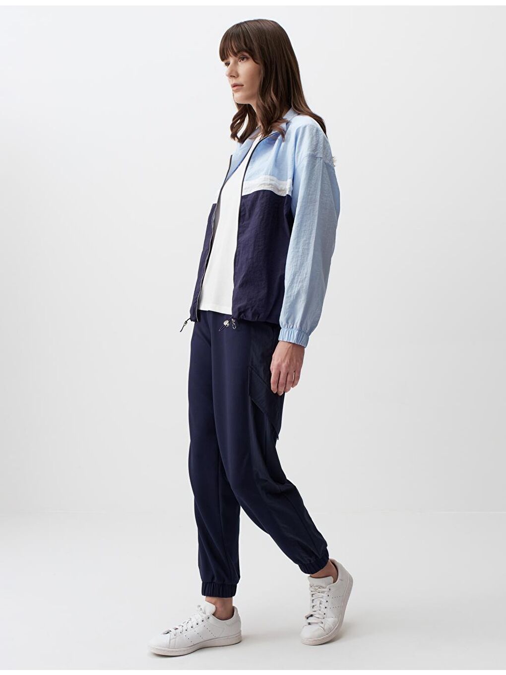 Lacivert Uzun Kollu Balıkçı Yaka Ceket-3