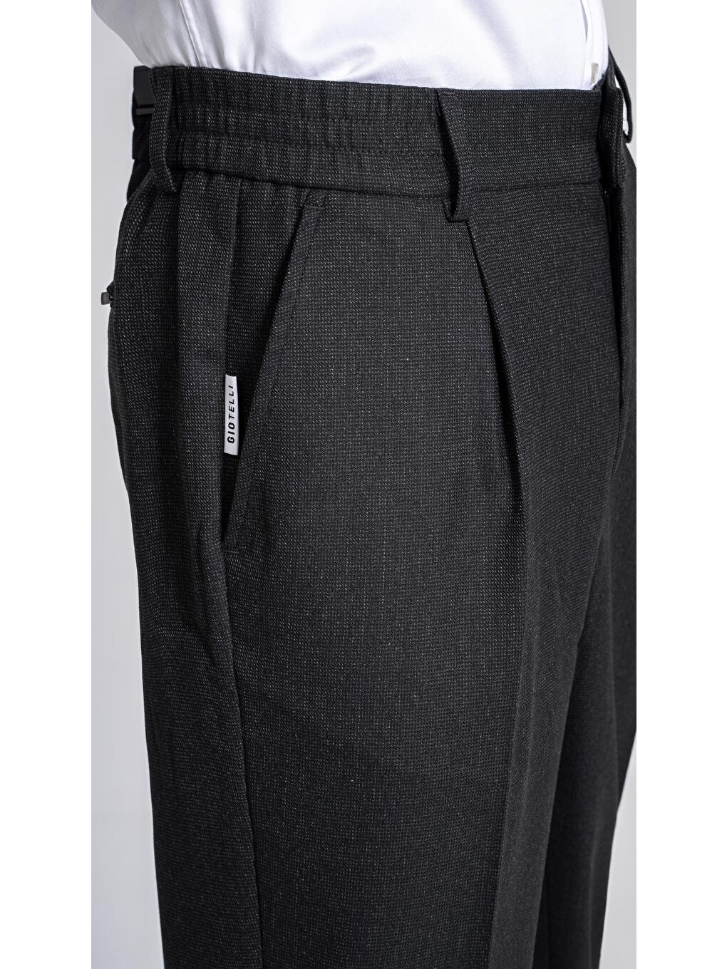 Giotelli Siyah Dokuma Kumaş Erkek Klasik Pantolon-2
