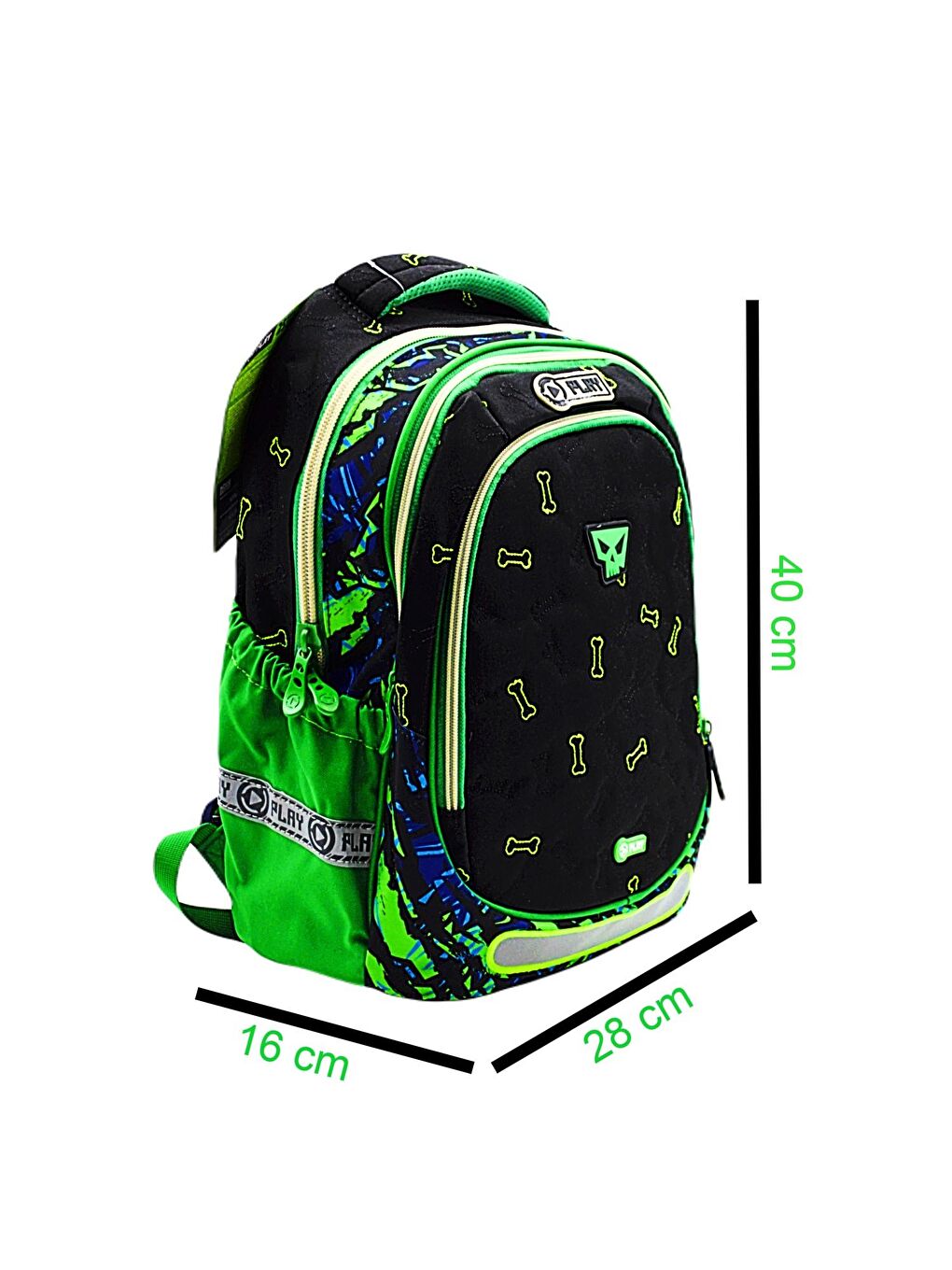 Maxx Bone 3 Bölmeli Okul Sırt Çantası Siyah (161837)-1