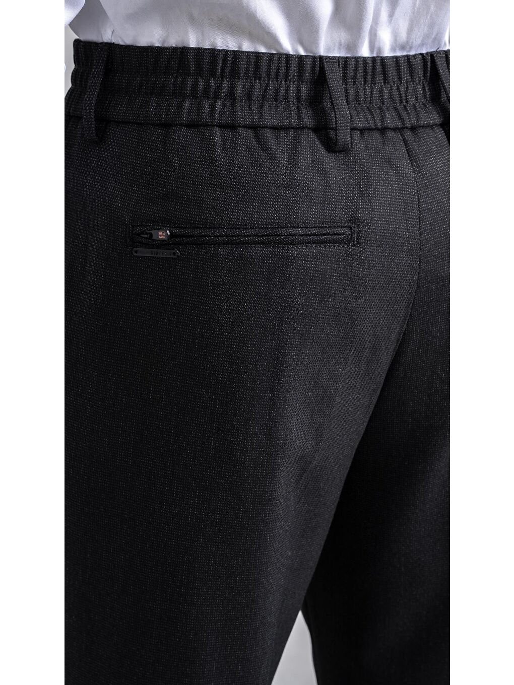 Giotelli Siyah Dokuma Kumaş Erkek Klasik Pantolon-3