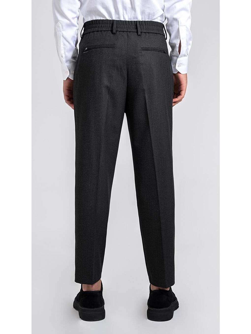 Giotelli Siyah Dokuma Kumaş Erkek Klasik Pantolon-4
