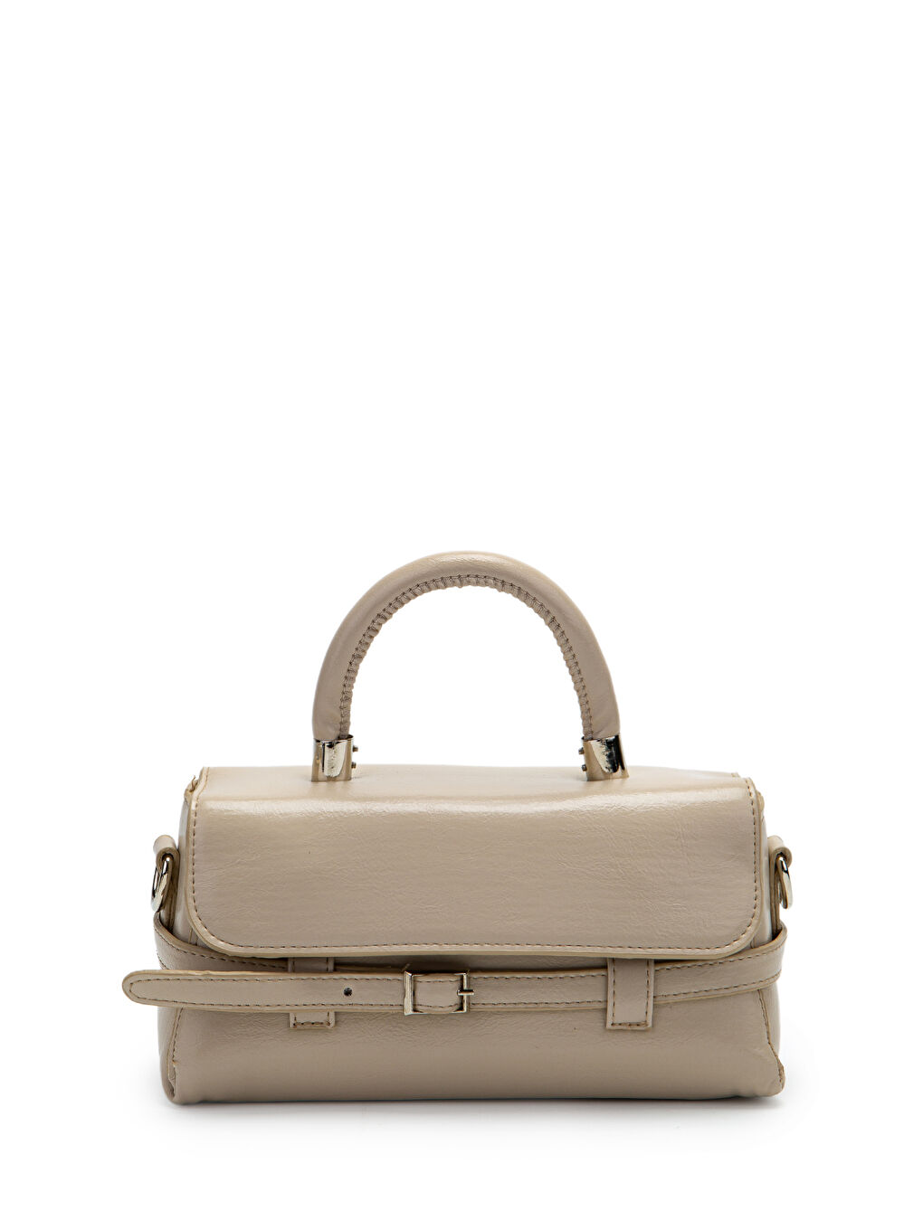 Kahverengi Kemer Detaylı Suni Deri Kadın Çapraz Çanta Nora Vizon