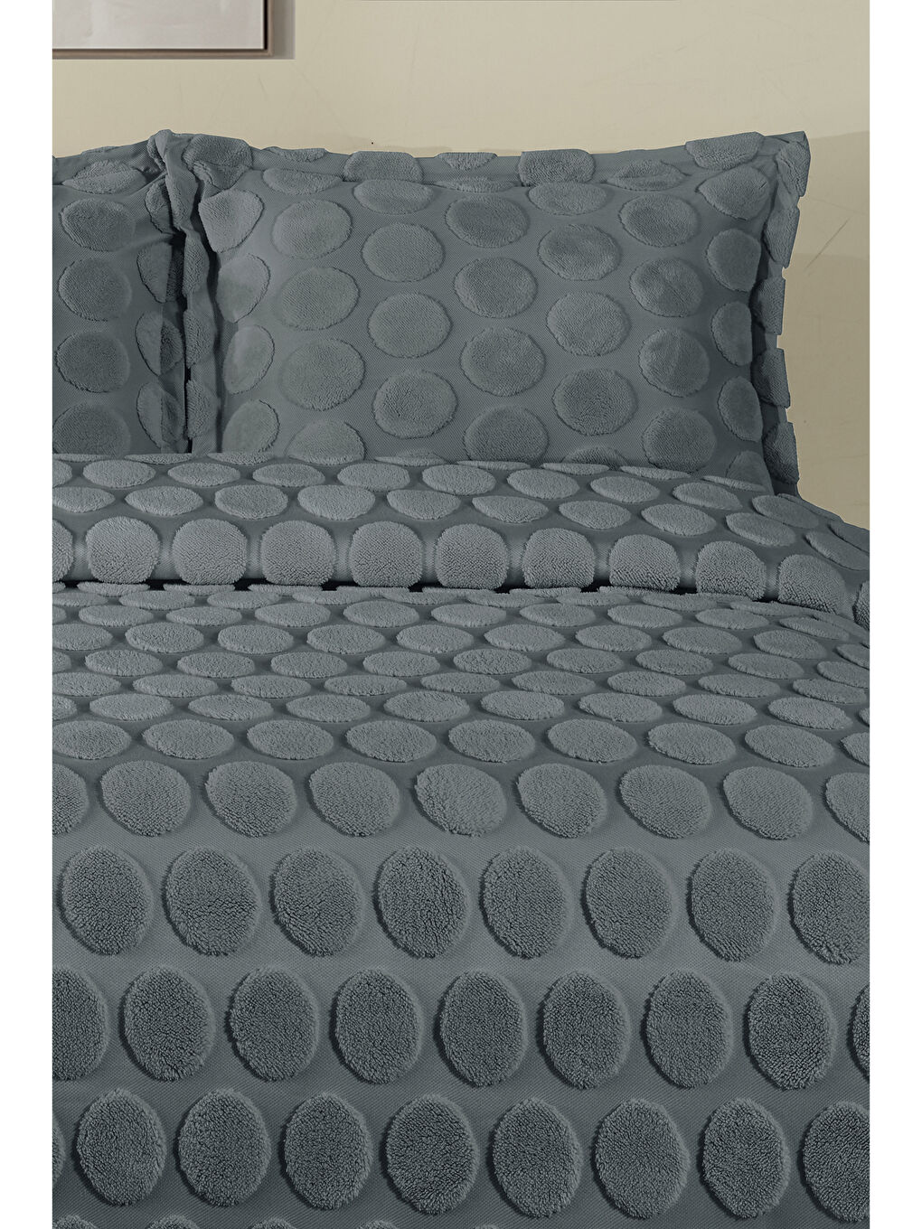 Jakarlı Welsoft Tek Kişilik Yatak Örtüsü Seti 180x240 cm Perle V5 Gri-3