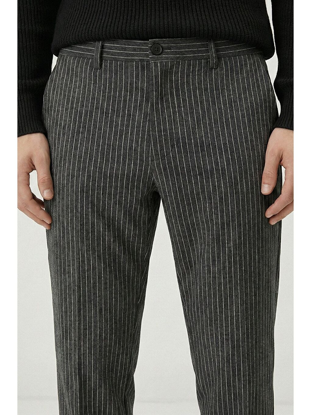 Giotelli Antrasit Dokuma Kumaş Normal Bel Erkek Pantolon-1