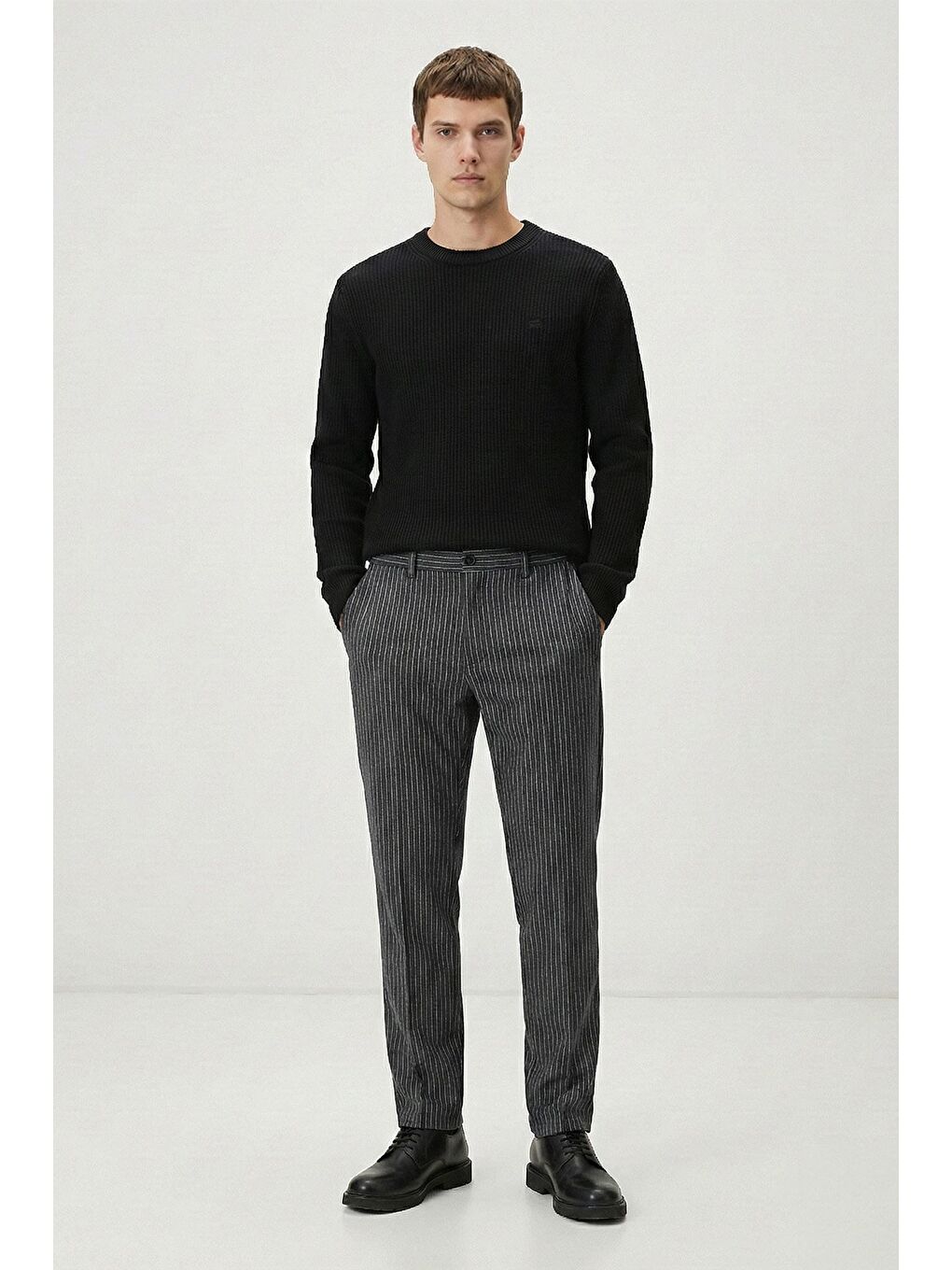 Giotelli Antrasit Dokuma Kumaş Normal Bel Erkek Pantolon-2