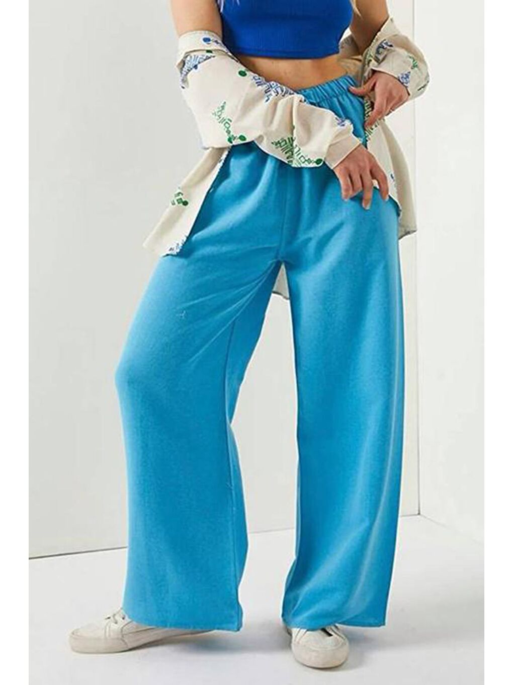 Turkuaz Bol Paça  Pantolon MG1846-1