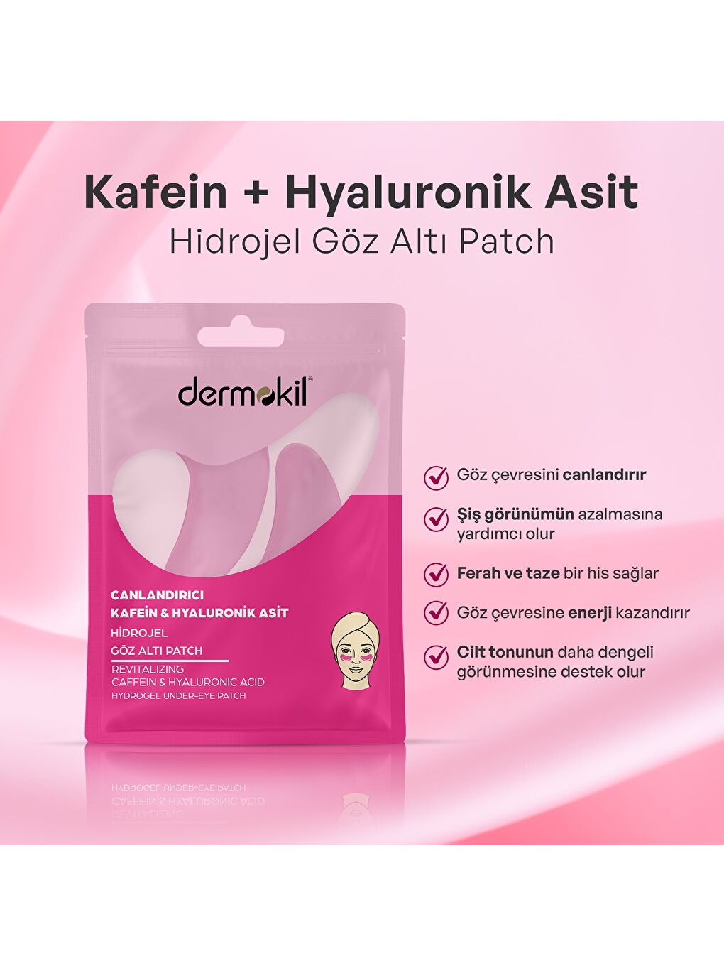 Canlandırıcı Kafein & Hyaluronik Asit Hidrojel Patch Göz Altı Maskesi-3