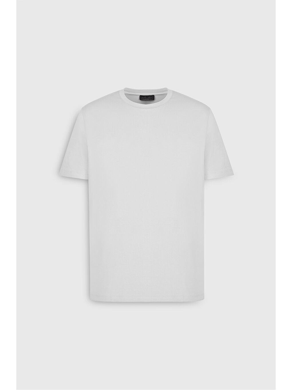 Erkek Beyaz Standart Fit Normal Kesim Bisiklet Yaka Pamuklu Tişört-5