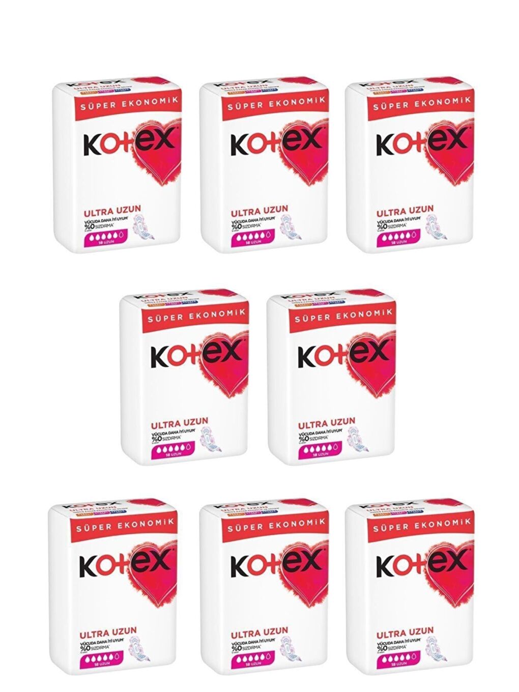 Kotex Renksiz Ultra Quadro Süper Eko Uzun 18 li x 8 Adet