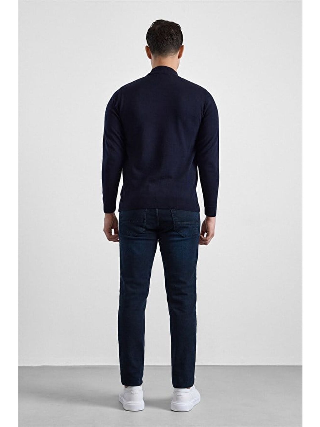 Lacivert Regular Yarım Balıkçı Yaka Kazak-2