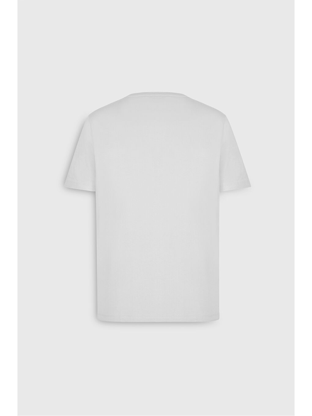 Erkek Beyaz Standart Fit Normal Kesim Bisiklet Yaka Pamuklu Tişört-8