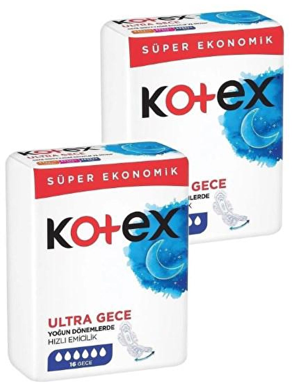 Kotex Renksiz Ultra Quadro Süper Eko Gece 16 lı x 2 Adet