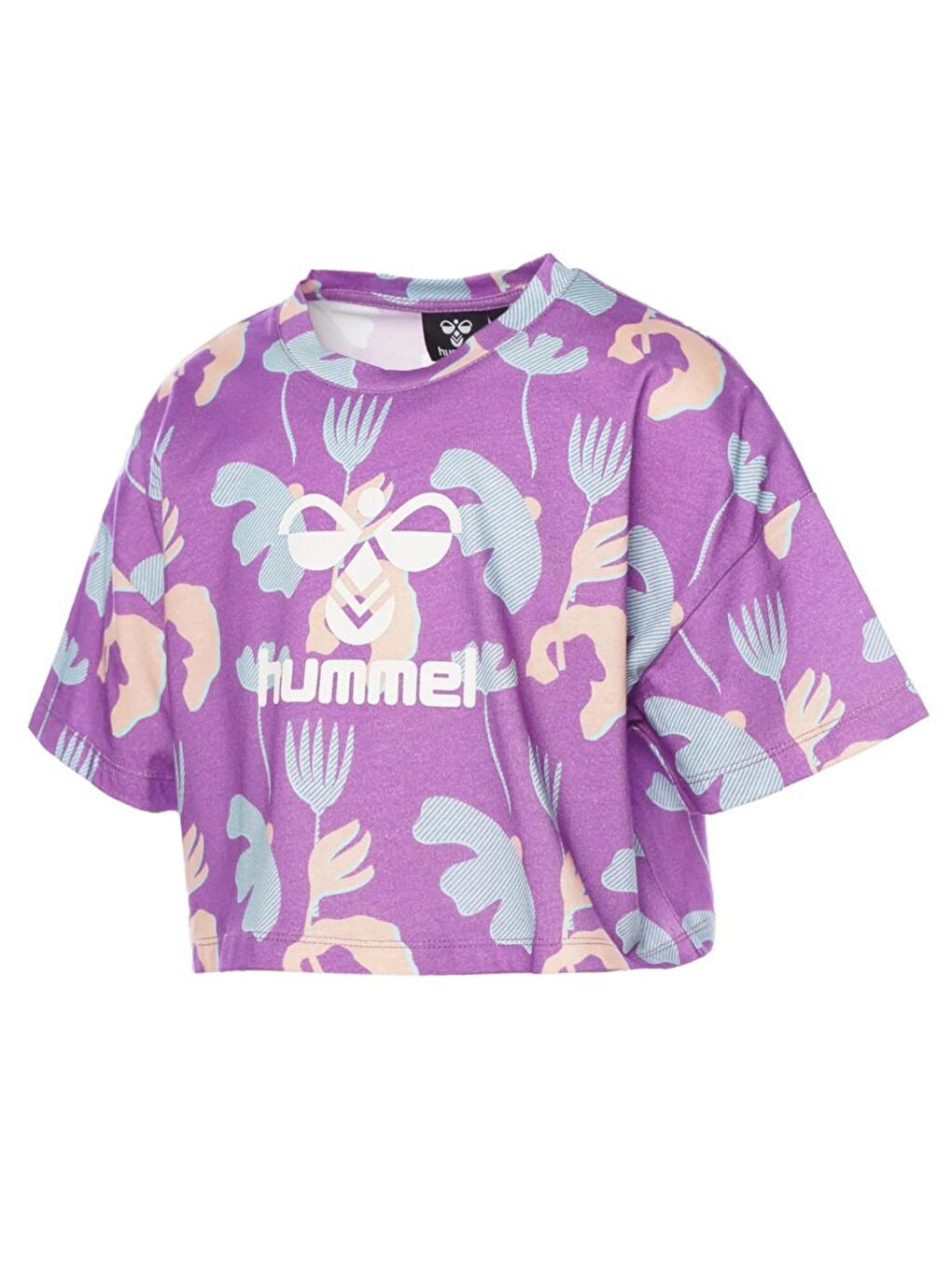 Ashley Kız Çocuk Mor Yuvarlak Yaka Tişört
