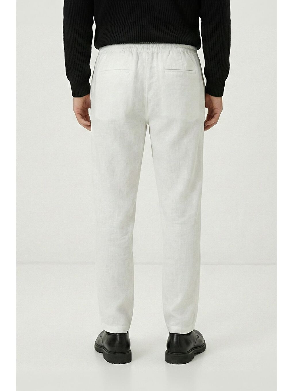 Giotelli Beyaz Dokuma Kumaş Normal Bel Standart Boy Erkek Pantolon-3