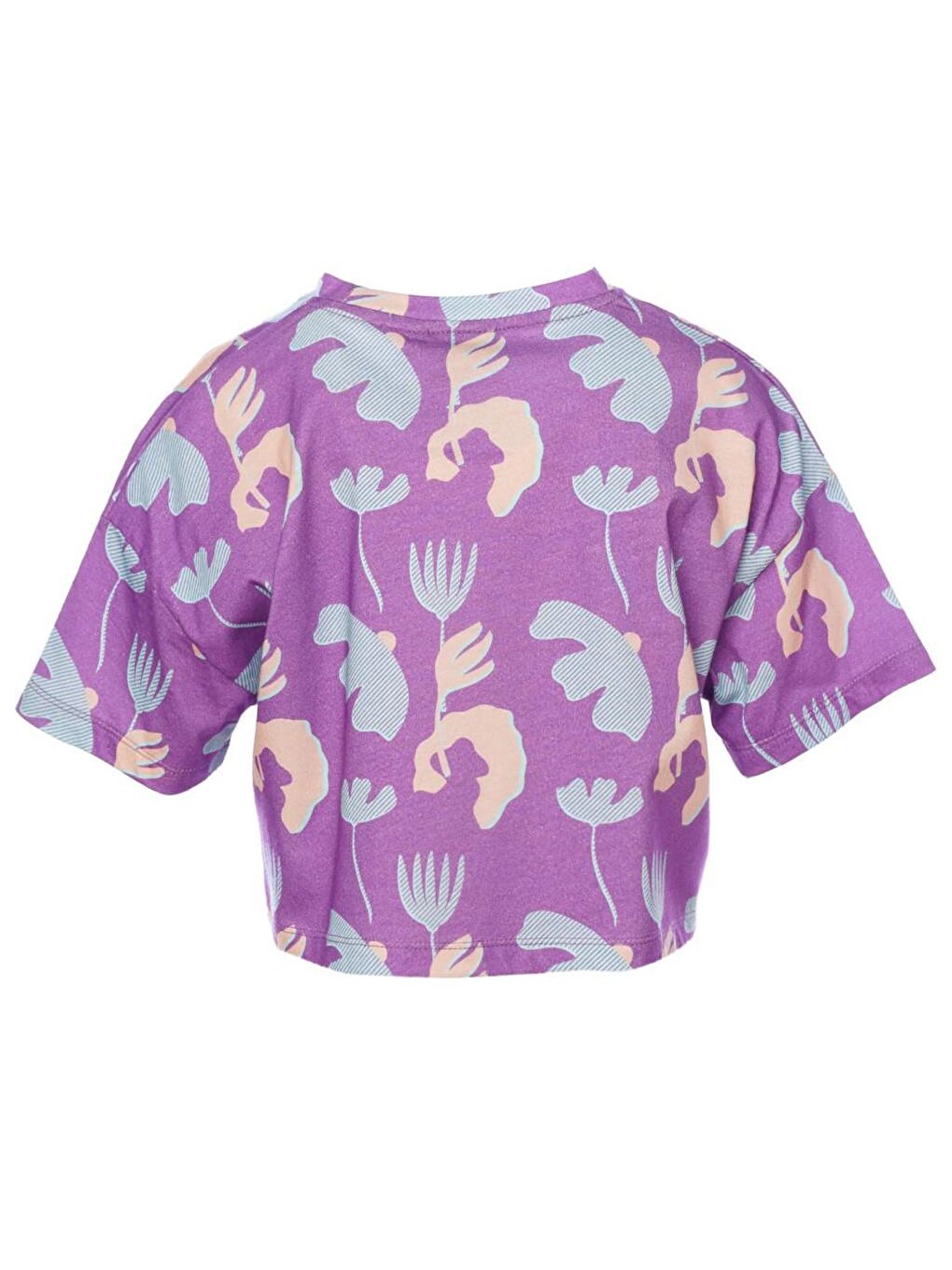 Ashley Kız Çocuk Mor Yuvarlak Yaka Tişört-2