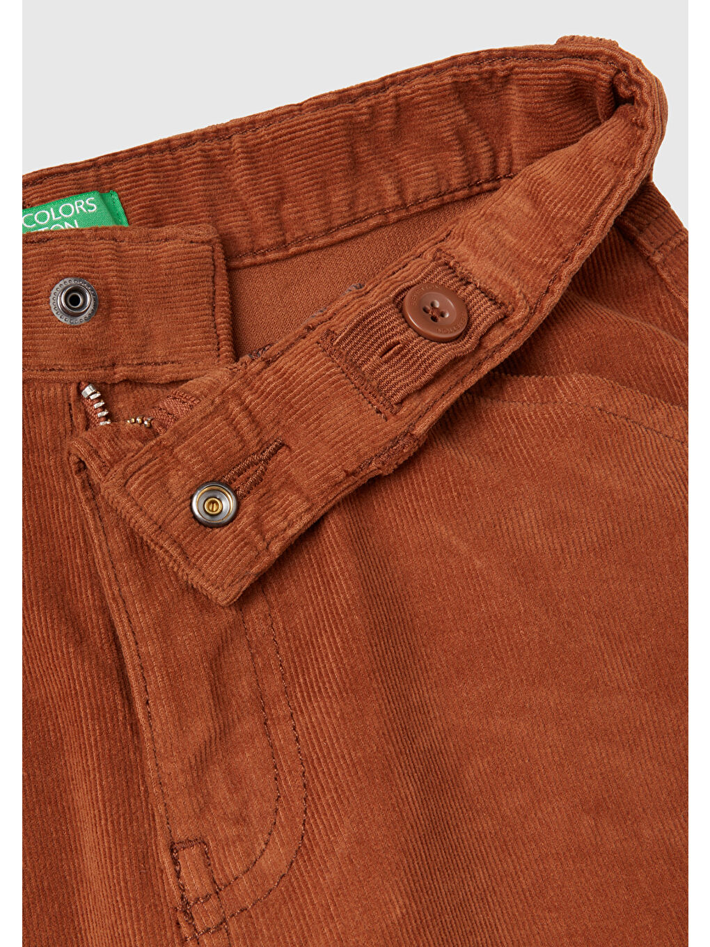 Erkek Çocuk Koyu Bej İnce Fitilli Kadife Pantolon-2