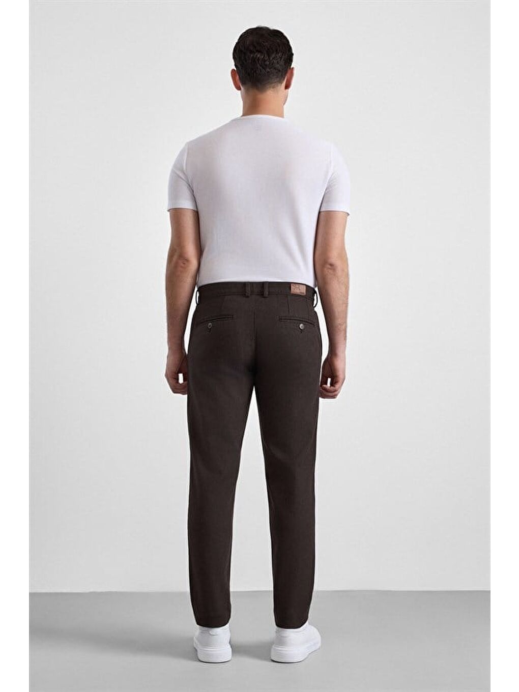 Kahverengi Koyu Kahve Slim Casual Pantolon-3
