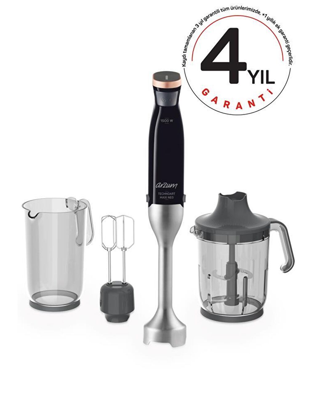 ARZUM Renksiz AR1114-S Technoart Maxi Neo Blender Seti Siyah