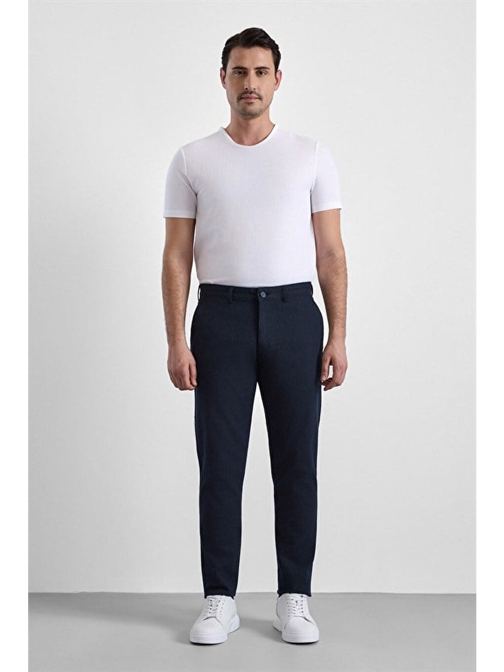 Lacivert Slim Casual Pantolon-1