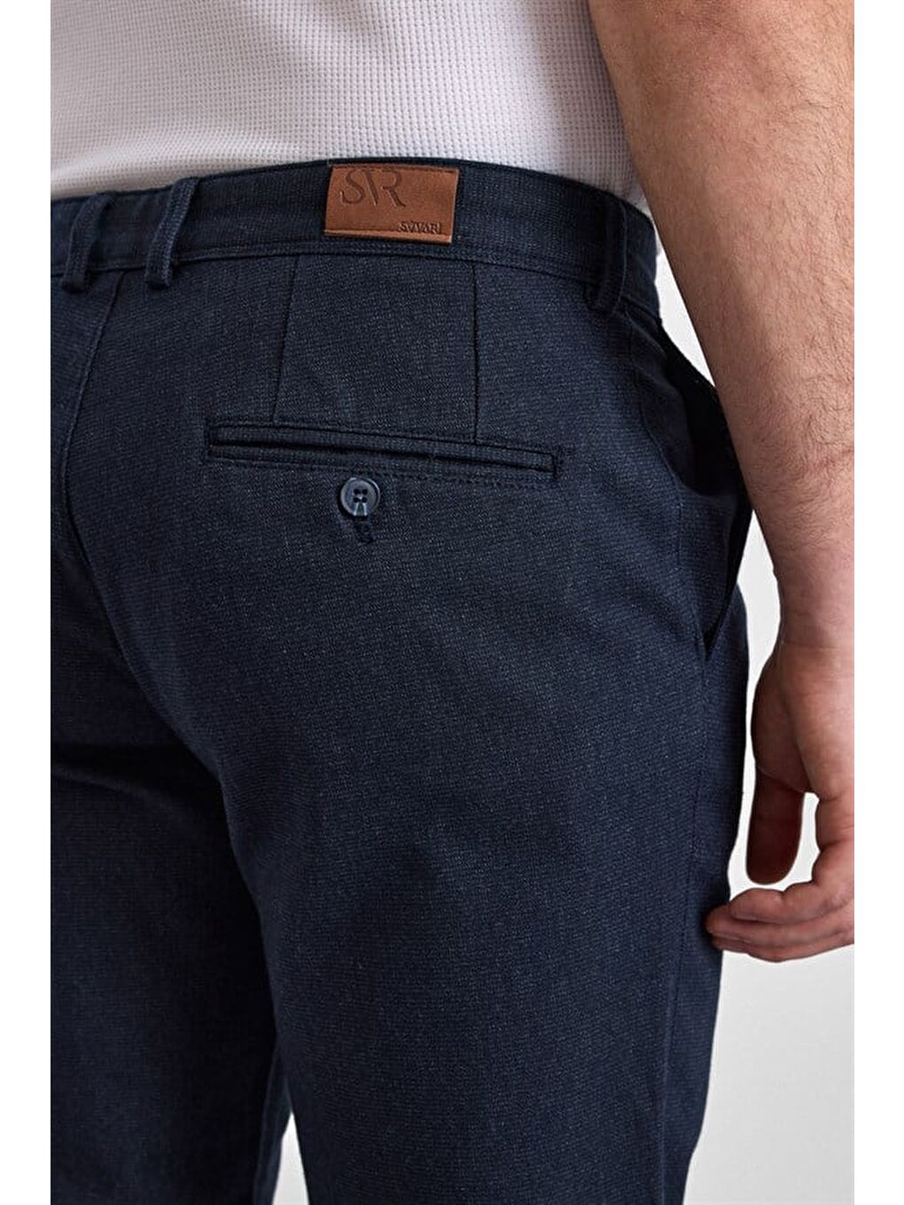 Lacivert Slim Casual Pantolon-2