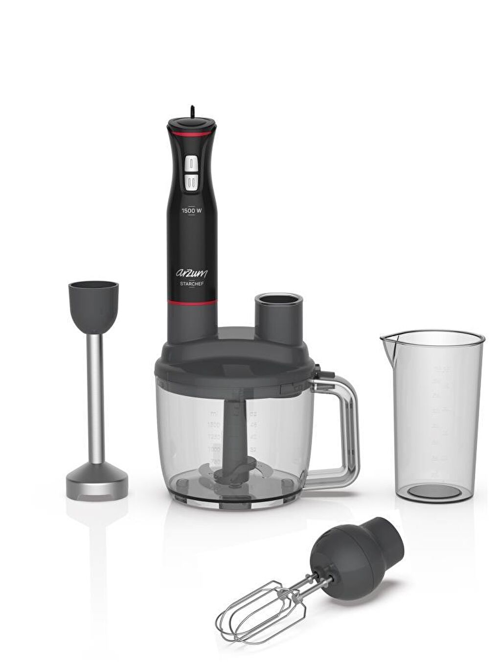 ARZUM Renksiz AR1137 Starchef Multi 1500 W Blender Seti - Siyah