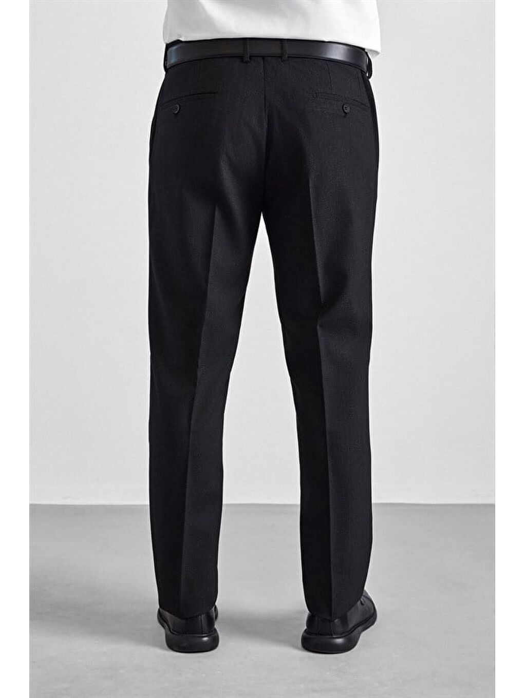 Siyah Regular Sivri Yaka 4 Drop Yelekli Takım Elbise-8