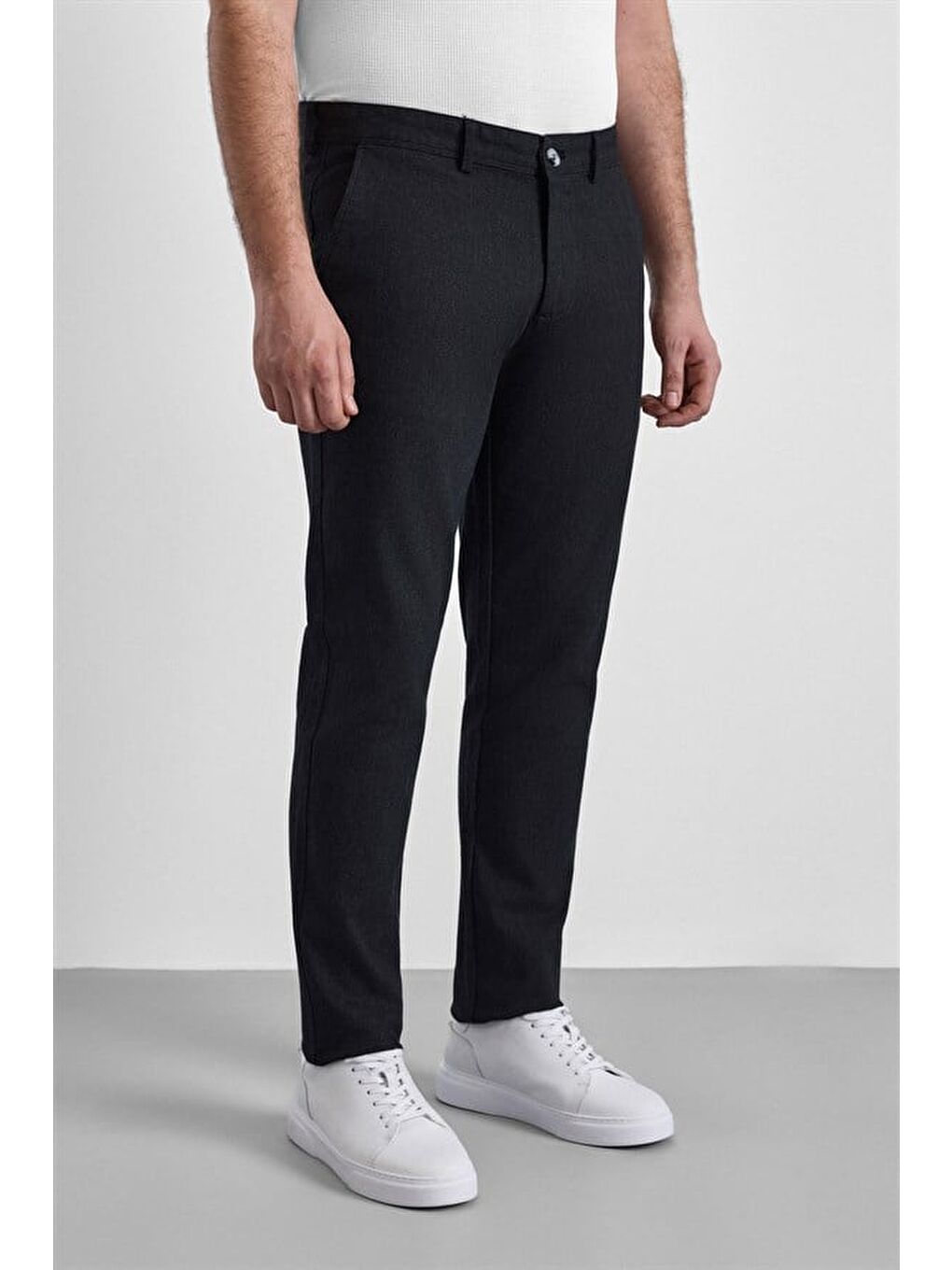 Siyah Slim Casual Pantolon-2