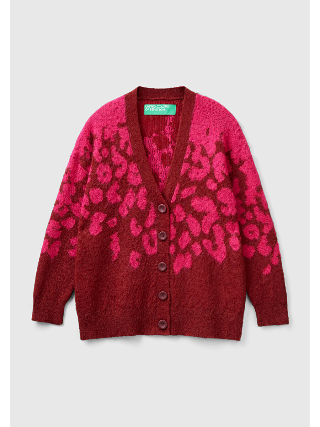 Kadın Fuşya Moher Karışımlı Hırka-1