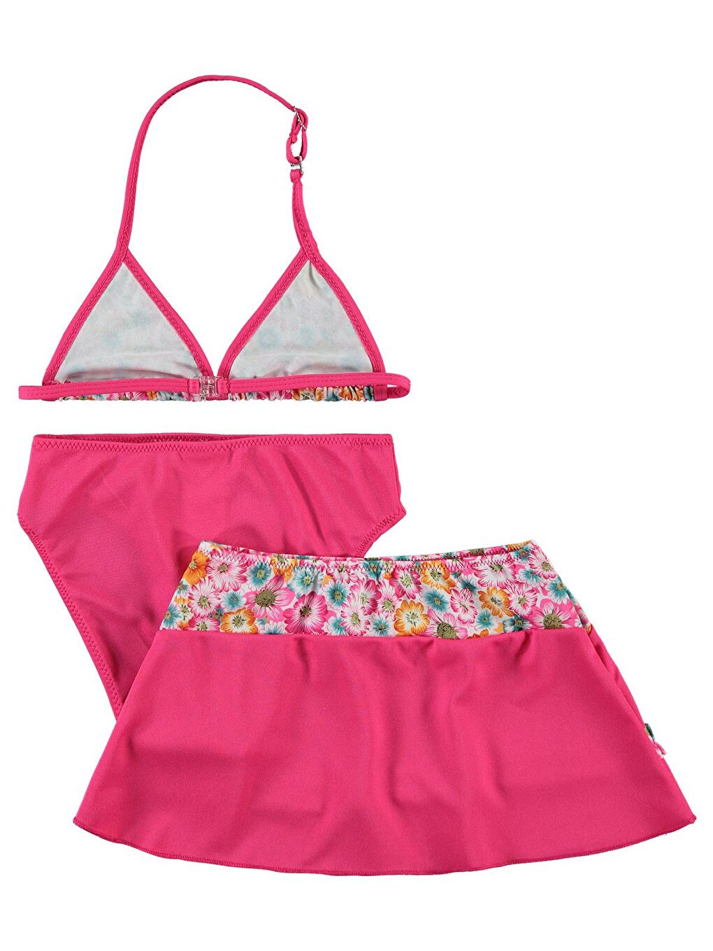 Girls Kız Çocuk Etekli Bikini 2-12 Yaş Fuşya-1