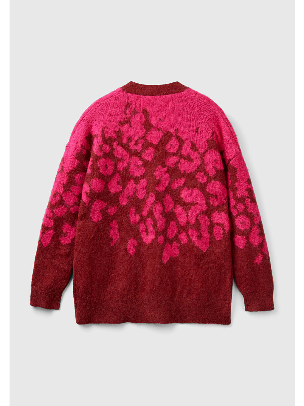 Kadın Fuşya Moher Karışımlı Hırka-3