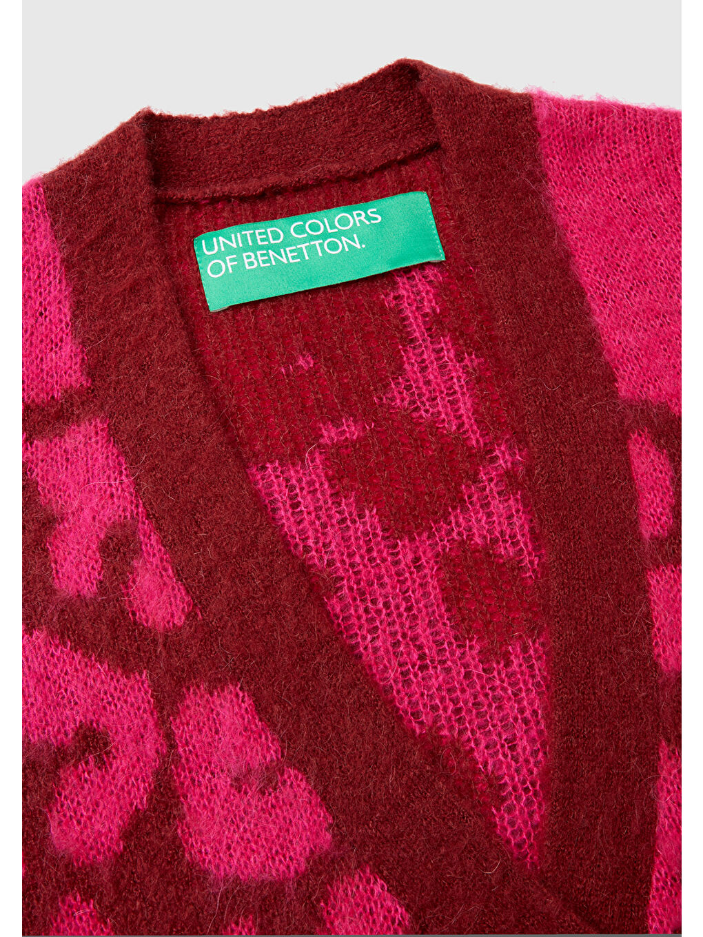 Kadın Fuşya Moher Karışımlı Hırka-5