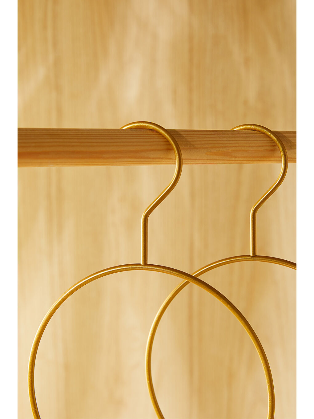 Sarı 2'li Halka Altın Renk Metal Aksesuar Askısı 24.5 x 16 x 0.5 cm-1