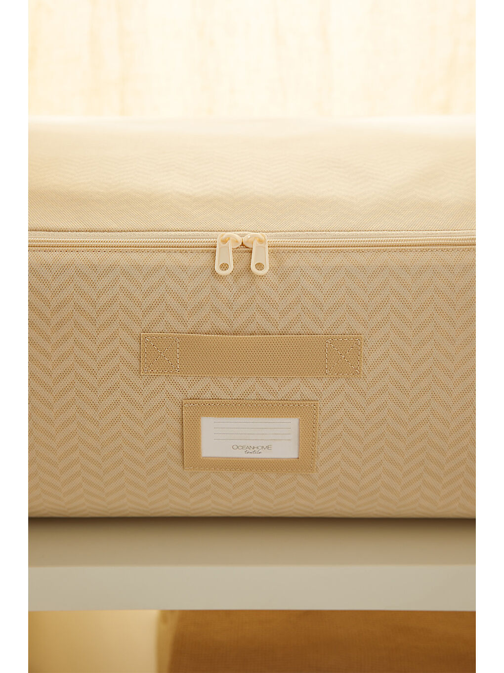 2'li Mega Boy Bej Balıksırtı Baza Altı Hurç Set 74 x 46 x 22 cm-5