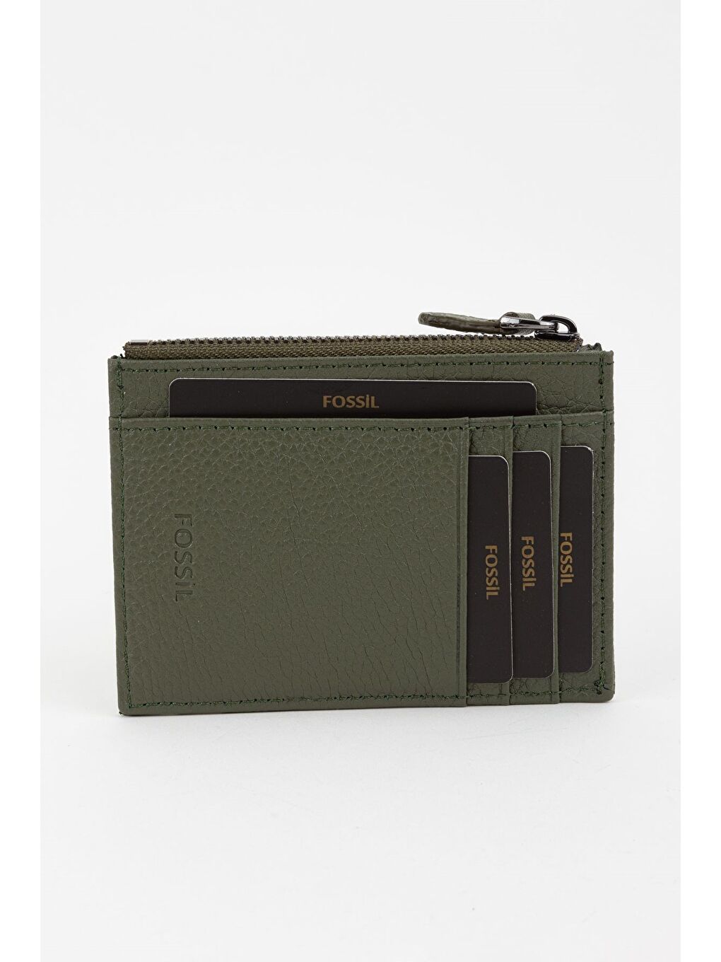 Yeşil Kutulu Hakiki Deri Fermuar Detaylı Kırmızı Unisex El Portföyü Kartlık Cüzdan-1