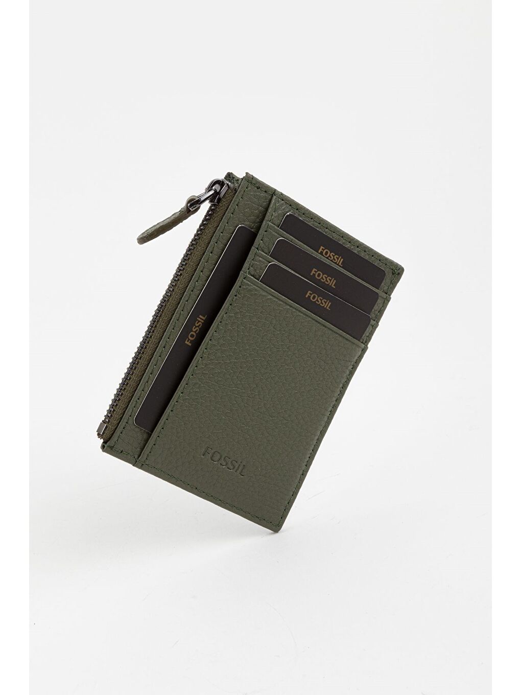 Yeşil Kutulu Hakiki Deri Fermuar Detaylı Kırmızı Unisex El Portföyü Kartlık Cüzdan-4