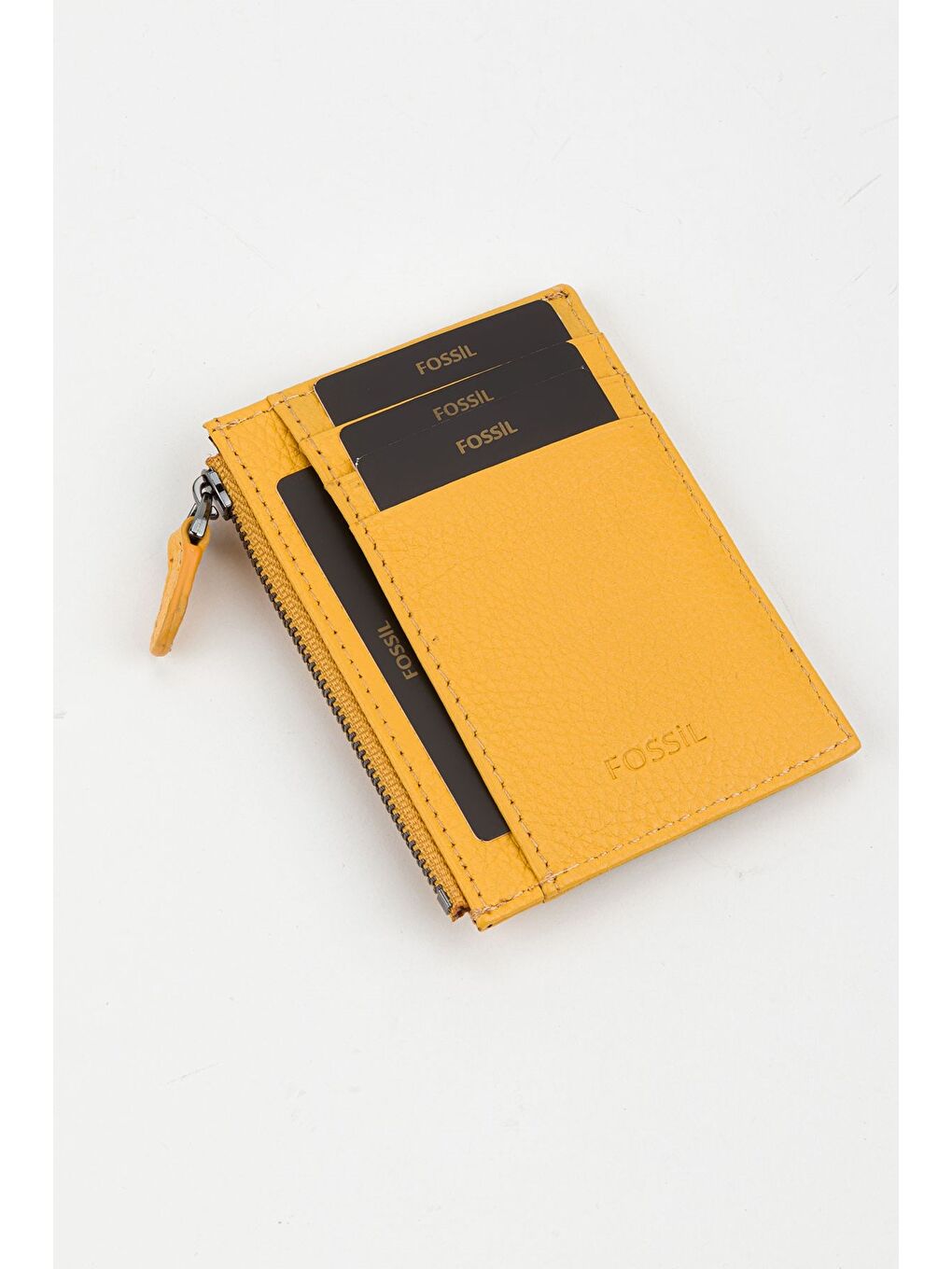 Sarı Kutulu Hakiki Deri Fermuar Detaylı Kırmızı Unisex El Portföyü Kartlık Cüzdan-2