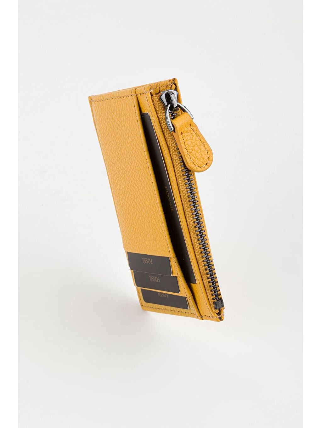 Sarı Kutulu Hakiki Deri Fermuar Detaylı Kırmızı Unisex El Portföyü Kartlık Cüzdan-3