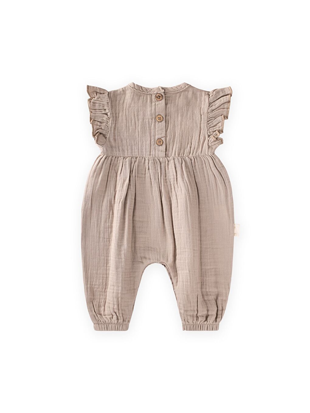 Bej Papatya Nakışlı Tulum 0-3 Yaş Vizon-1