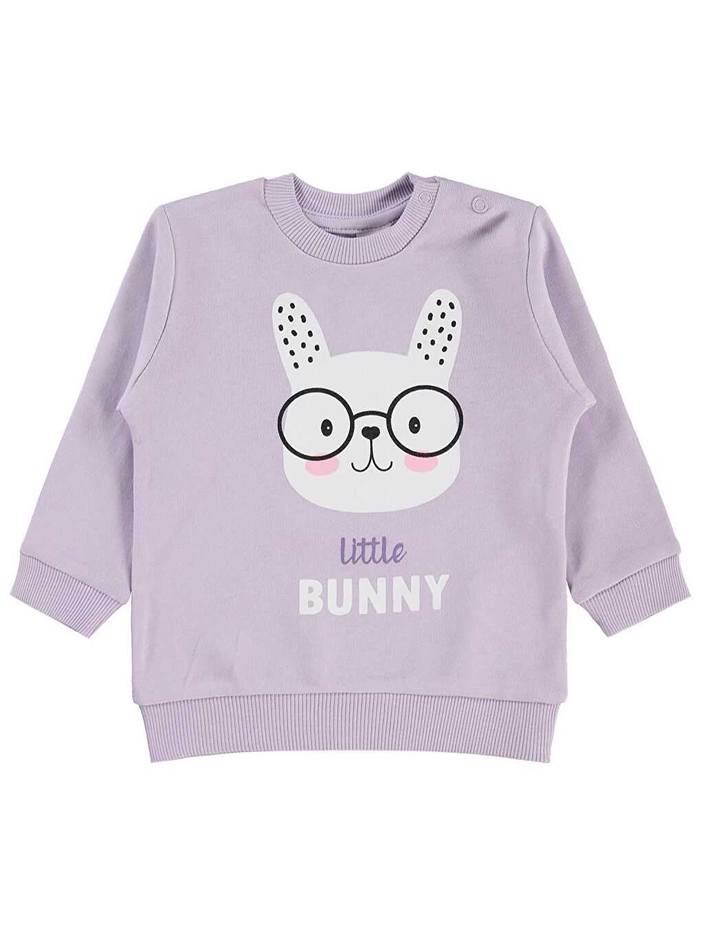 Baby Little Bunny Baskılı 6-18 Ay Sweatshirt - Lila 9-12 Ay