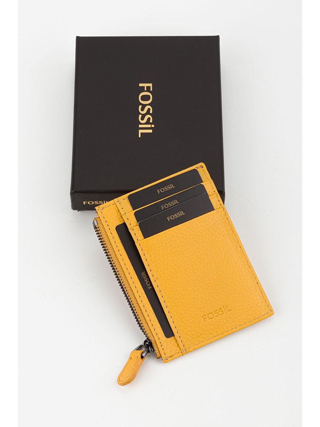Sarı Kutulu Hakiki Deri Fermuar Detaylı Kırmızı Unisex El Portföyü Kartlık Cüzdan-6