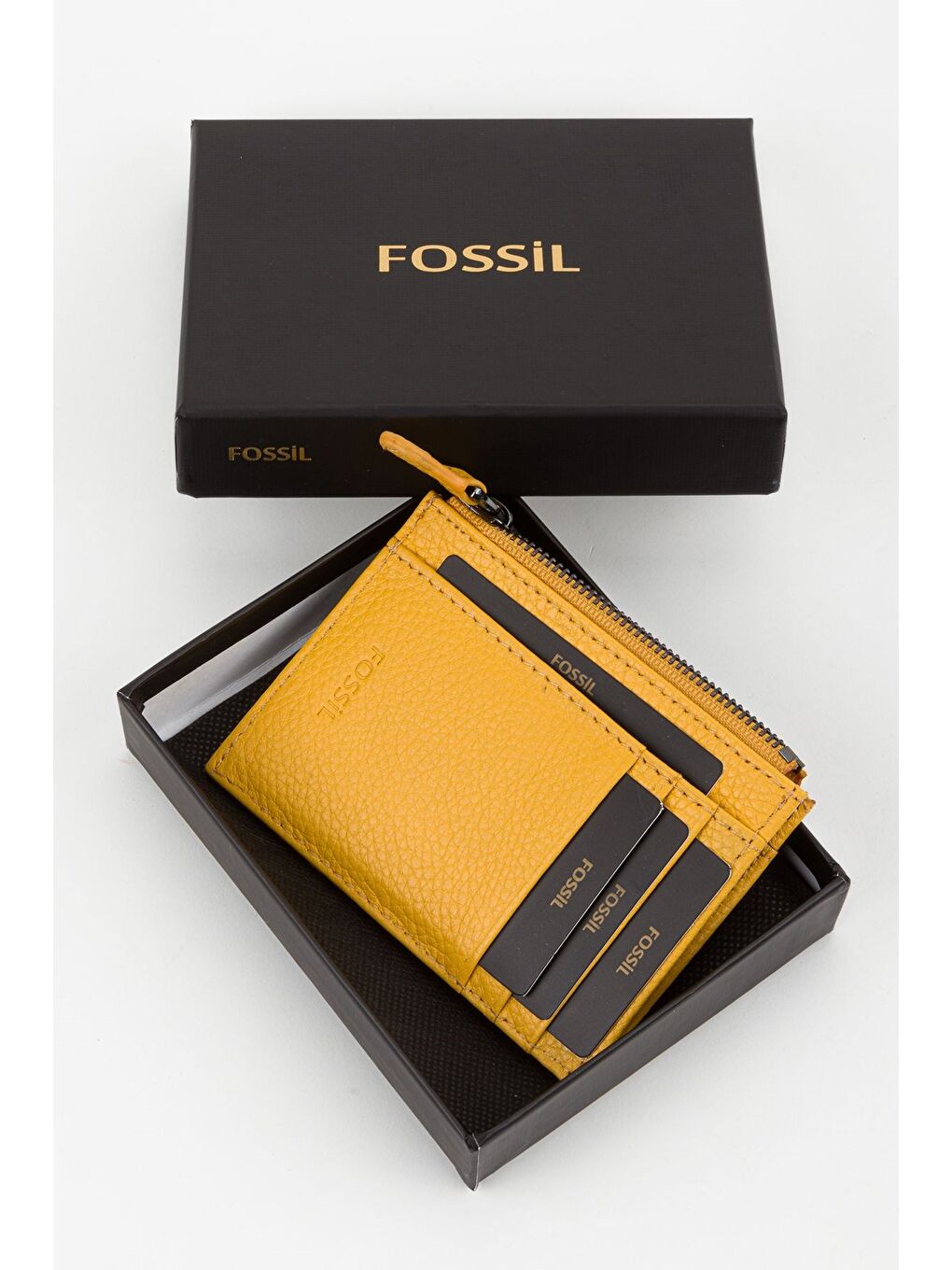 Sarı Kutulu Hakiki Deri Fermuar Detaylı Kırmızı Unisex El Portföyü Kartlık Cüzdan-7