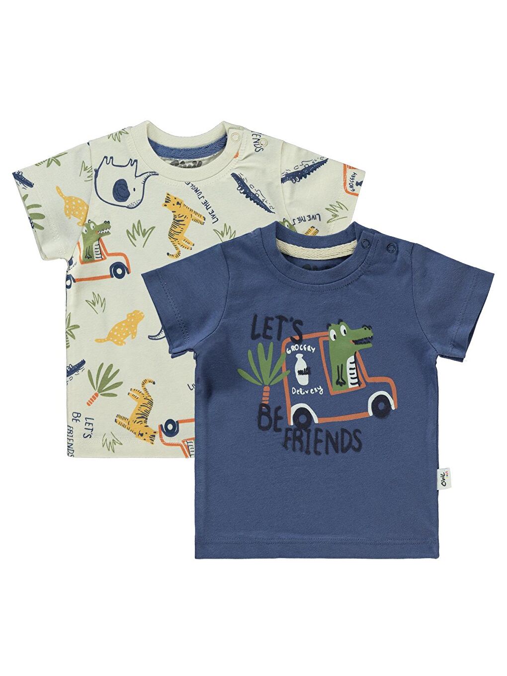 Baby Erkek Bebek 2'li Tişört 3-12 Ay İndigo