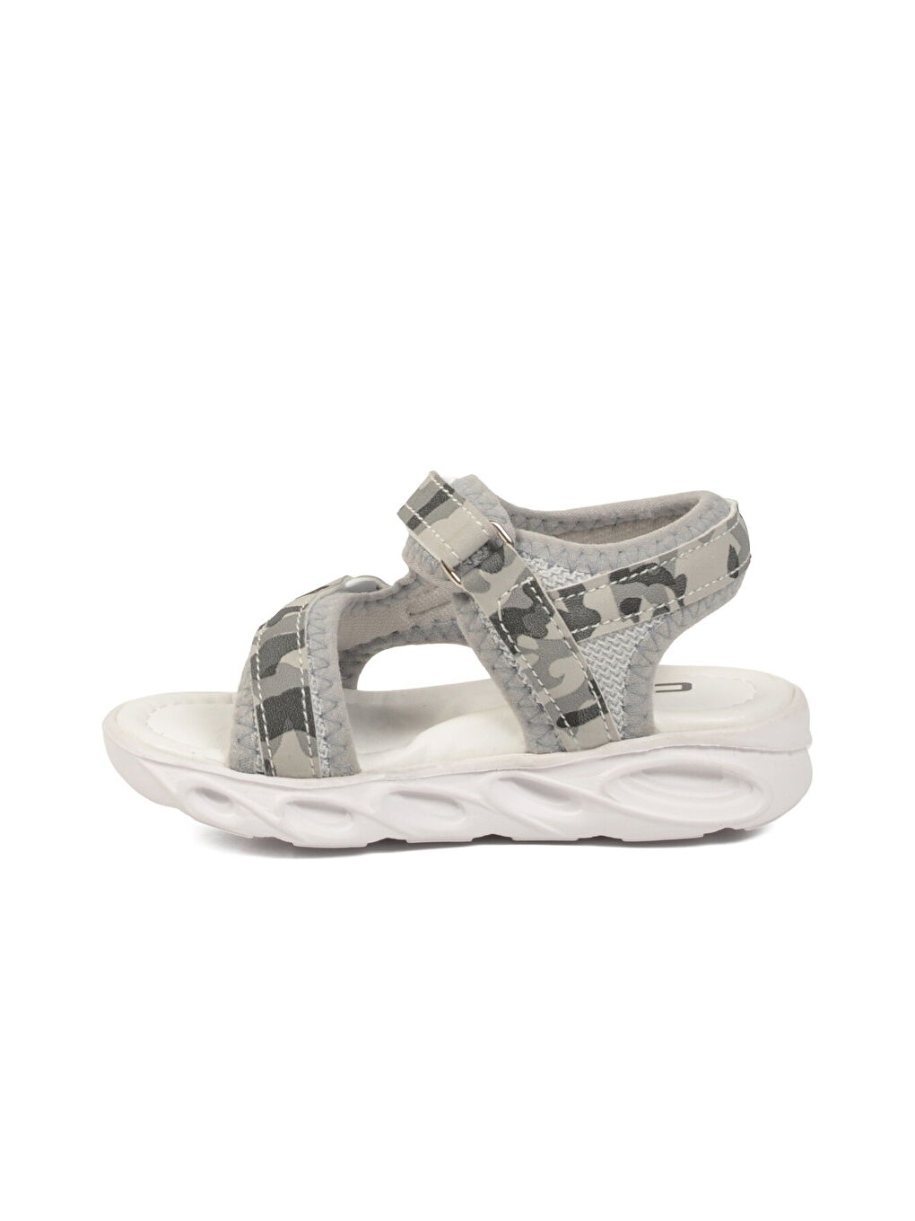 Gri Cırtlı Işıklı Hafif Bebek Sandalet Sage B-3