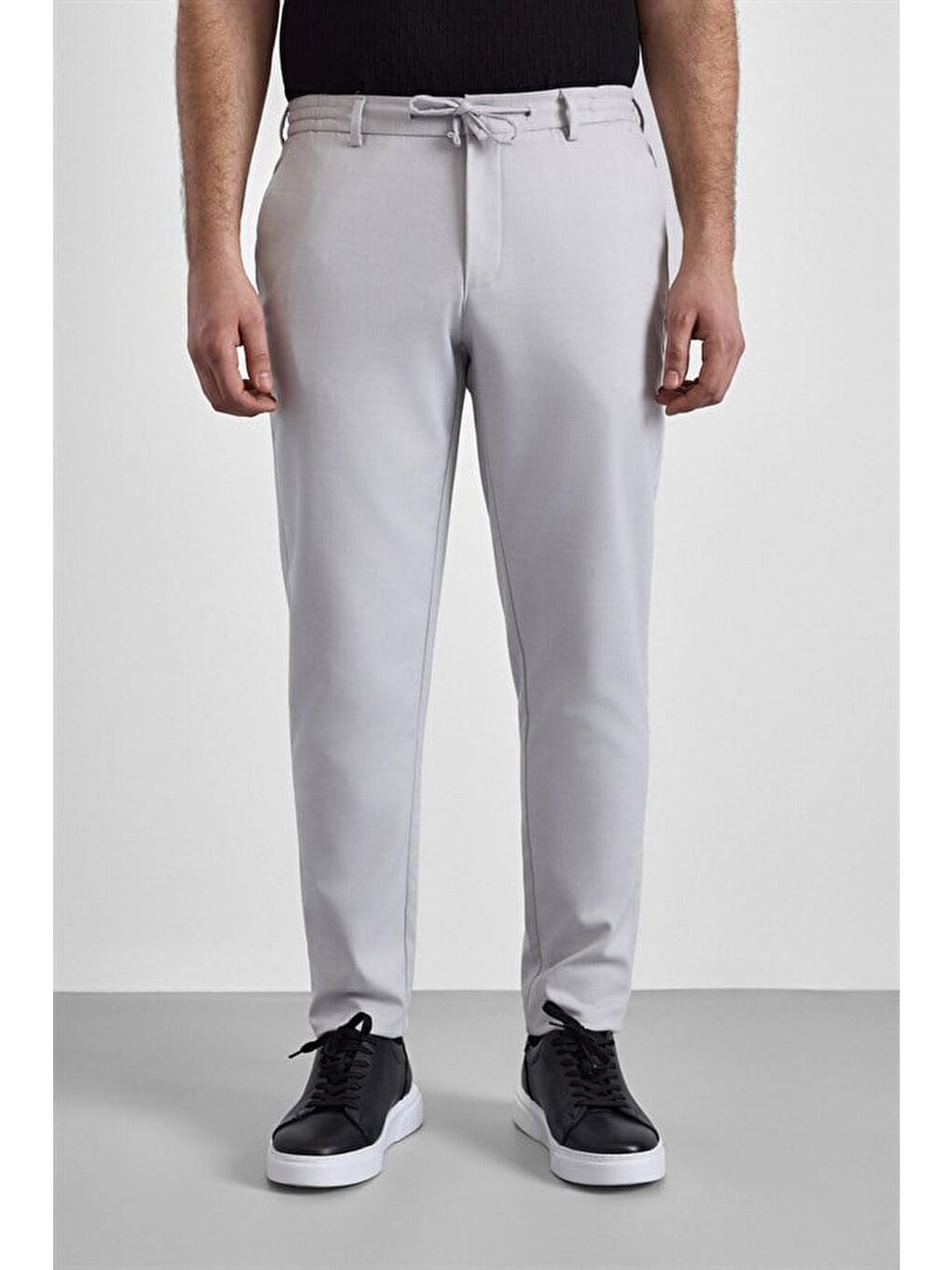 Gri Taş Slim Düz Jogger Pantolon-1